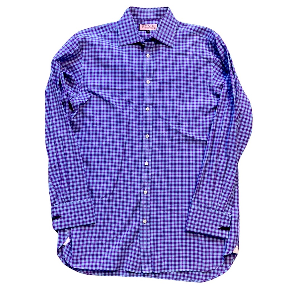 PINK Thomas Pink Men's Purple Long Sleeve Button Down Shirt Size 15 1/2 34